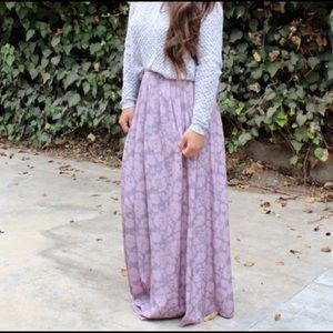 Painted Threads lavender floral maxi skirt